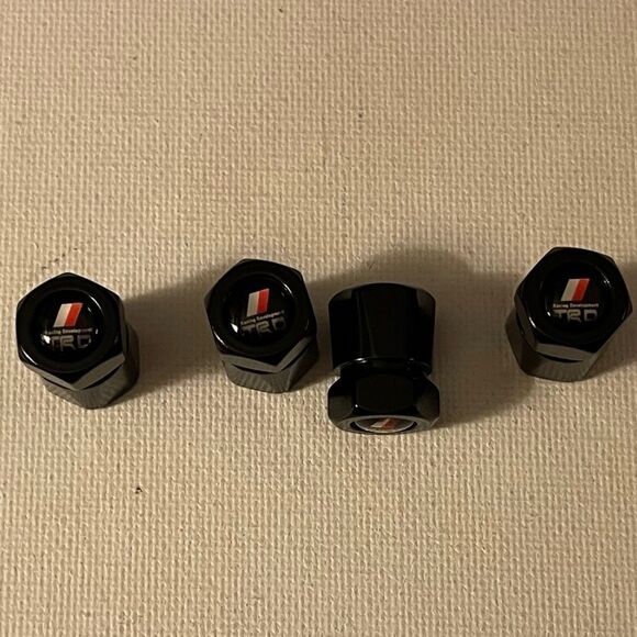 Toyota TRD valve Stem caps in Black NWT set of 4 NWT - Picture 2 of 5